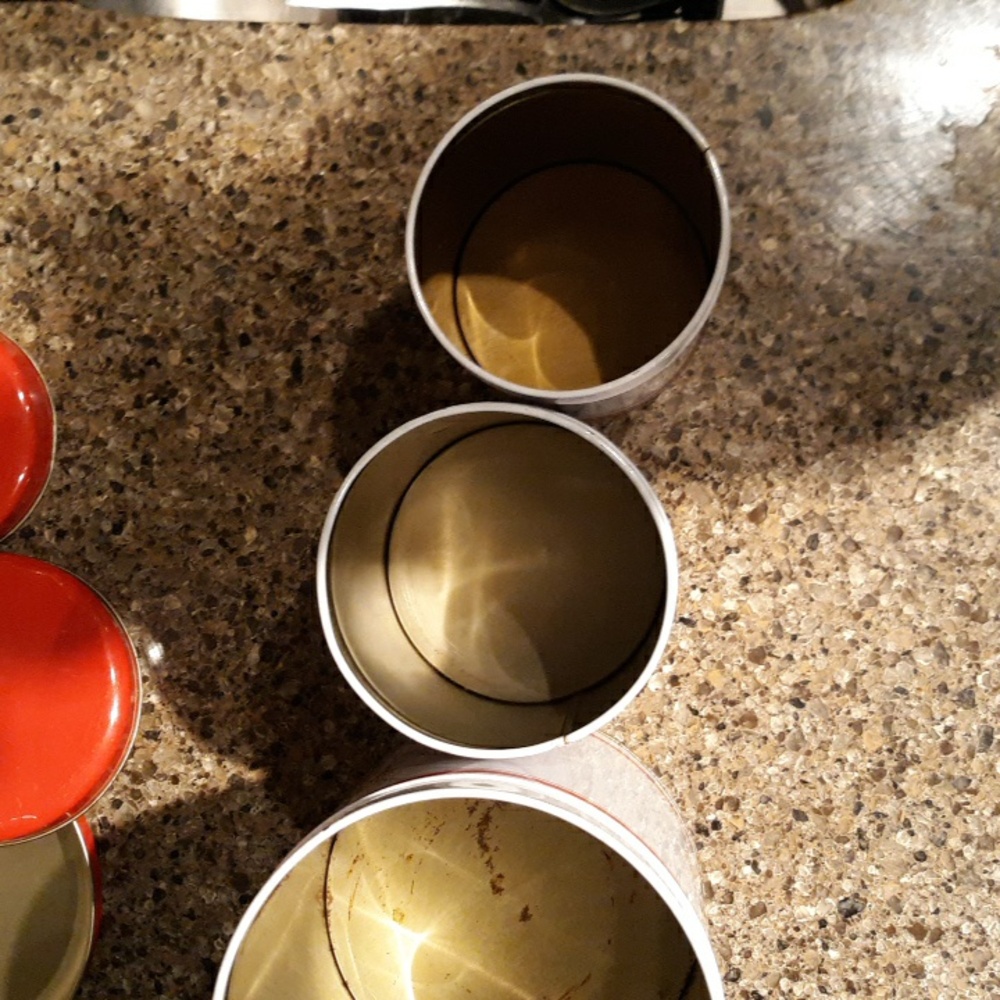 Vintage Tin Nesting Canister Set Of 4 Vintage - Picture 9 of 15